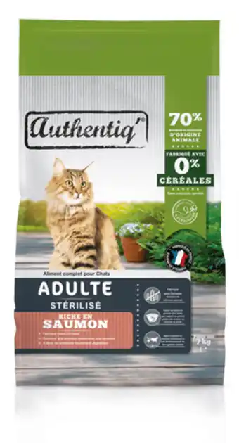 Jardiland Authentiq - croquettes pour chats au saumon 7 kg offre