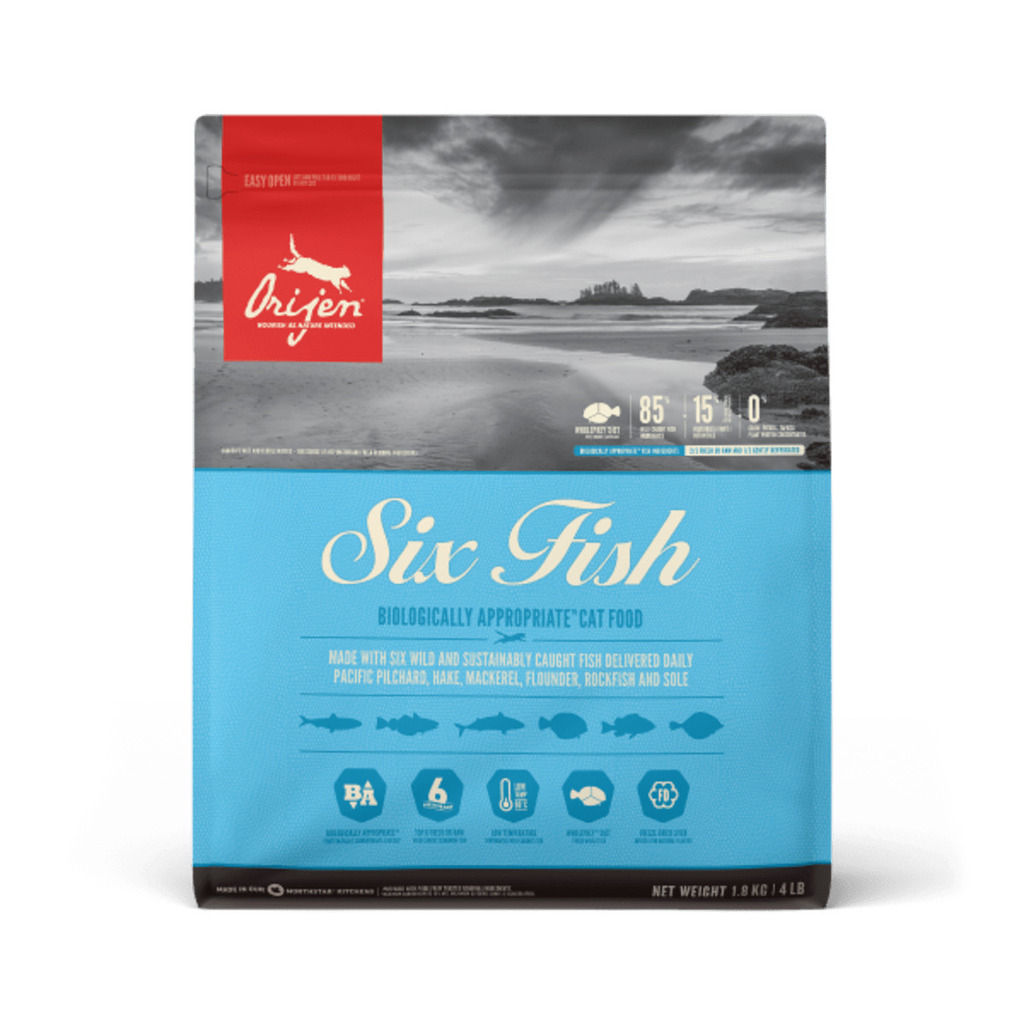 Promo Orijen croquettes pour chat six fish 1,8 kg chez Jardiland