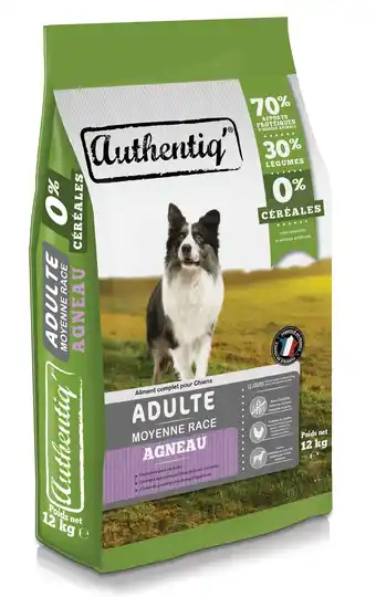 Jardiland Authentiq - croquettes agneau sans céréales pour chien 12 kg offre