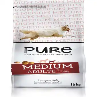 Jardiland Pure - croquettes pour chien medium adulte 15 kg offre