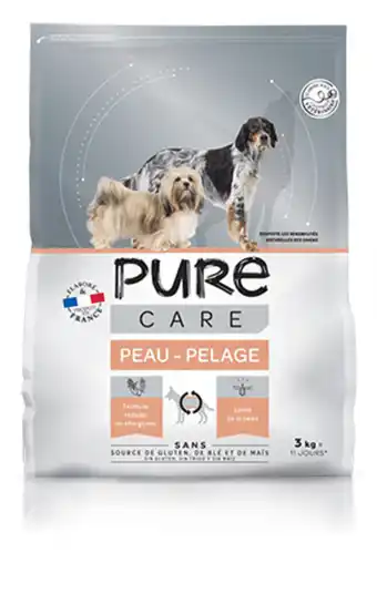 Jardiland Pure - croquettes pour chien peau pelage 3 kg offre
