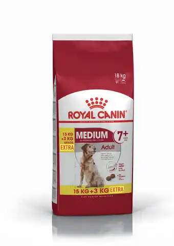 Royal canin - croquettes medium adult 7+ - 15 kg + 3 kg offerts