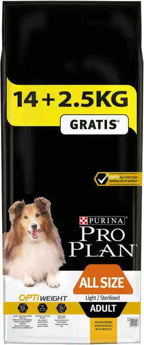 Jardiland Croquettes purina pro plan adult light/sterilised 14+2,5kg offre