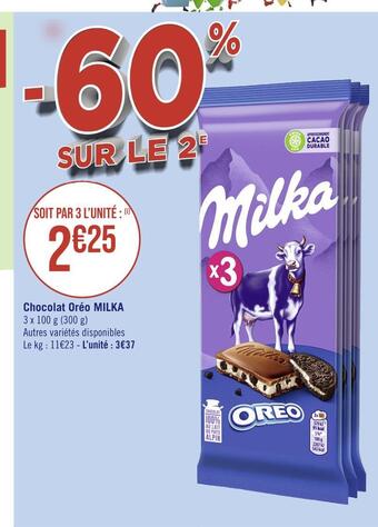 Milka chocolat oréo