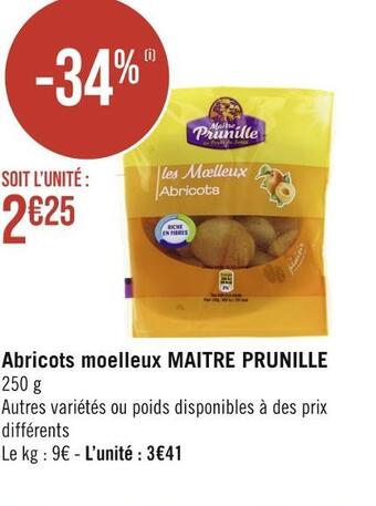Maitre prunille abricots moelleux