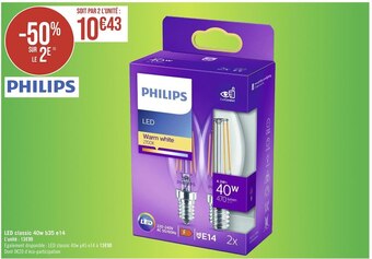 Casino Supermarchés Philips led classic 40w b35 e14 offre