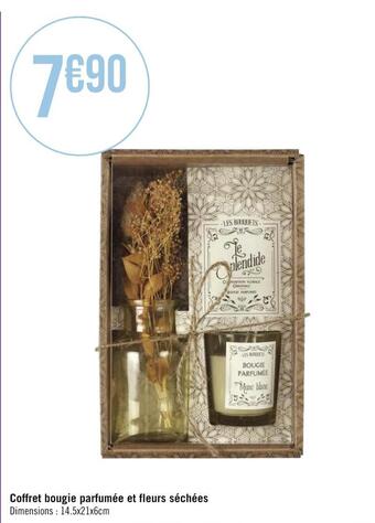 Coffret bougie parfumée et fleurs séchées