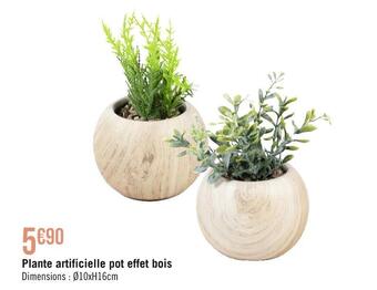 Casino Hyperfrais Plante artificielle pot effet bois offre