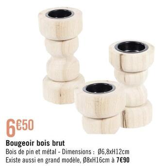 Casino Hyperfrais Bougeoir bois brut offre