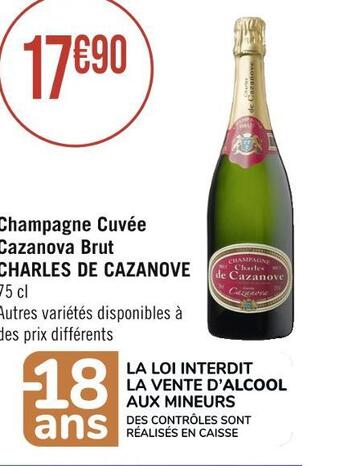 Charles de cazanove champagne cuvée cazanova brut