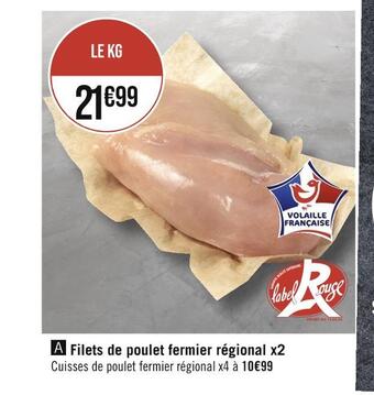 Casino Hyperfrais Filets de poulet fermier régional x2 offre