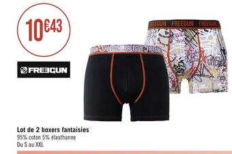 Casino Hyperfrais Freegun lot de 2 boxers fantaisies offre