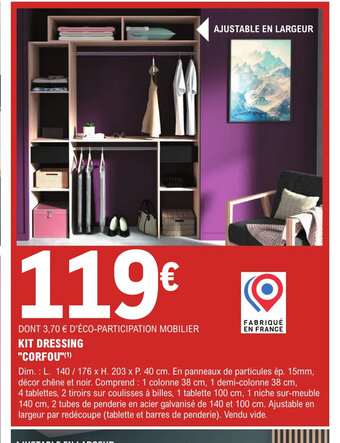 E.Leclerc Brico KIT DRESSING CORFOU offre