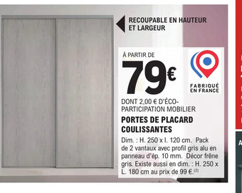 E.Leclerc Brico POrtes de placard coulissantes offre