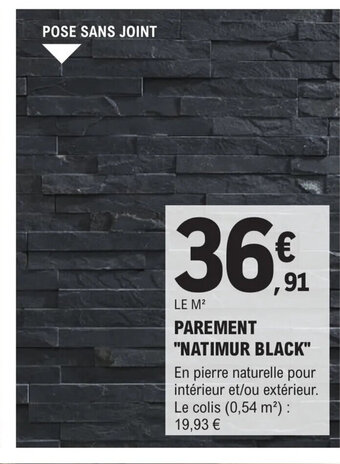E.Leclerc Brico PAREMENT NATIMUR BLACK offre