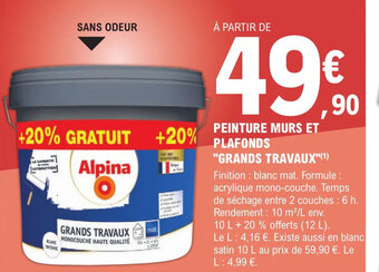 E.Leclerc Brico PEINTURE MURS ET PLAFONDS offre