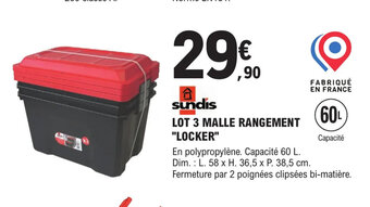 LOT 3 MALLE RANGEMENT LOCKER