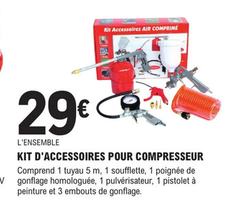 E.Leclerc Brico KIT D'ACCESSOIRES POUR COMPRESSEUR offre