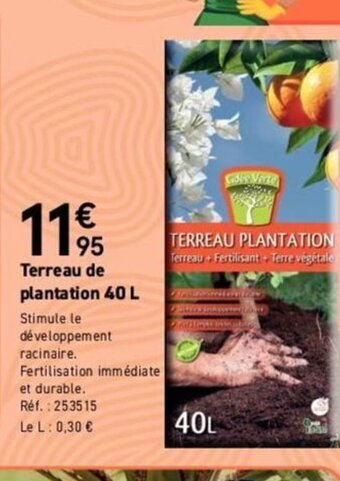Mr Bricolage Terreau de plantation 40 L offre