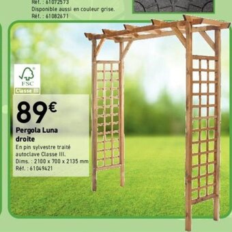 Mr Bricolage Pergola Luna droite offre