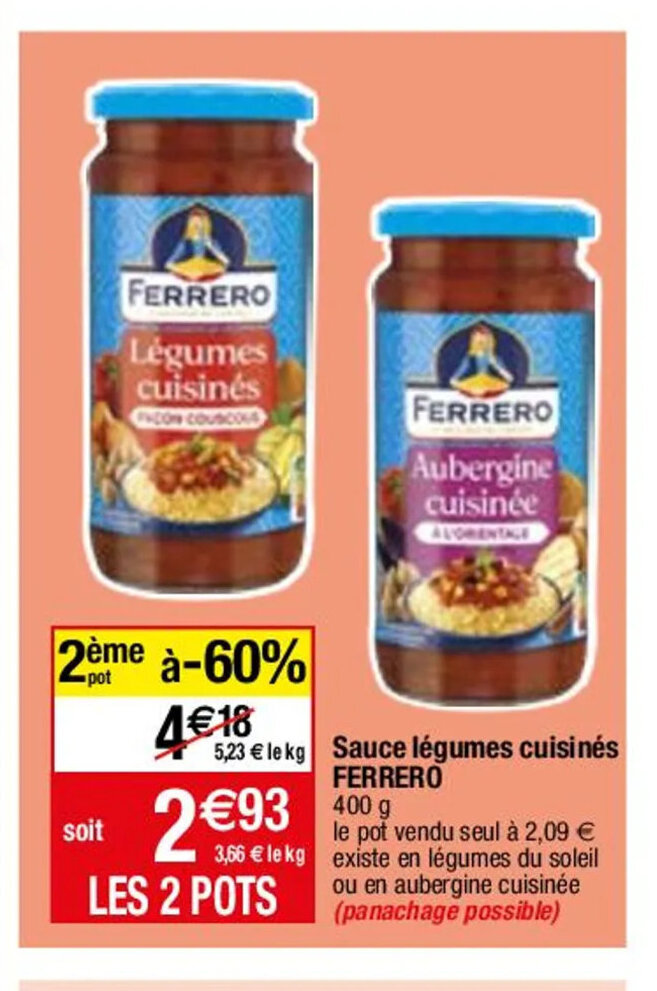 Promo Sauce légumes cuisinés FERRERO 400 g chez Migros