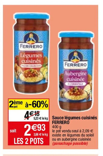 Migros Sauce légumes cuisinés FERRERO 400 g offre
