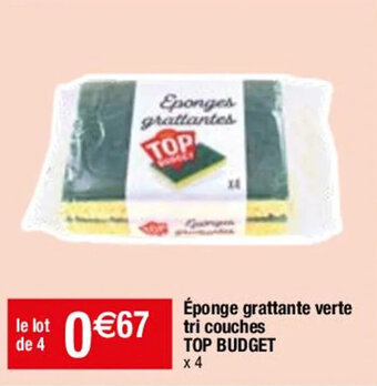 Éponge grattante verte tri couches TOP BUDGET