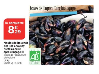 Moules de bouchôt des îles Chausey prêtes à cuire après rinçage