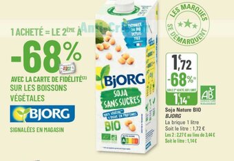 G20 Soja Nature BIO BJORG offre