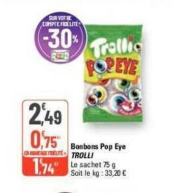G20 Bonbons Pop Eye TROLLI offre