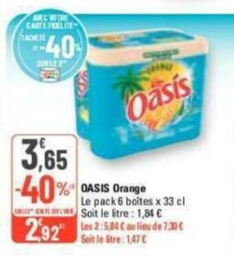 G20 OASIS Orange offre