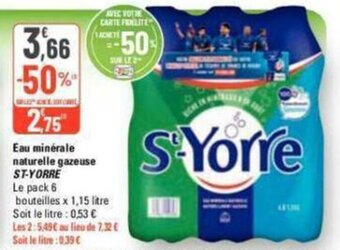 G20 Eau minérale naturelle gazeuse ST-YORRE offre