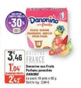 G20 Danonino aux Fruits Parfums panachés DANONE offre