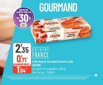 G20 L'Onctueux Caramel beurre salé RIANS offre