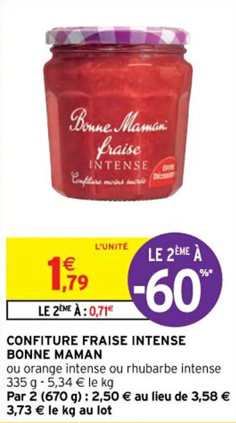 Intermarché Hyper CONFITURE FRAISE INTENSE BONNE MAMAN offre