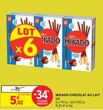 Intermarché Hyper MIKADO CHOCOLAT AU LAIT LU offre