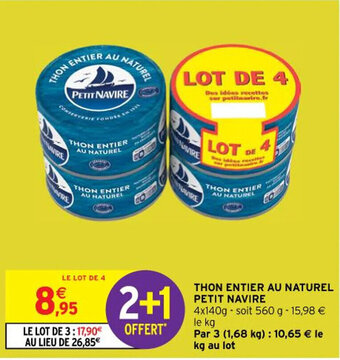 Intermarché Hyper THON ENTIER AU NATUREL PETIT NAVIRE offre