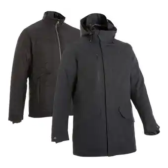 Veste 3en1 imperméable de trek voyage - travel 700 - 15° c noire - homme