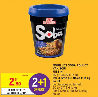 Intermarché Hyper NOUILLES SOBA POULET YAKITORI NISSIN offre