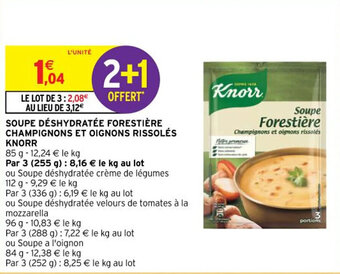 Intermarché Hyper SOUPE DÉSHYDRATÉE FORESTIÈRE CHAMPIGNONS ET OIGNONS RISSOLÉS KNORR offre