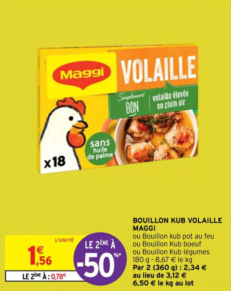Promo BOUILLON KUB VOLAILLE MAGGI chez Intermarché Hyper