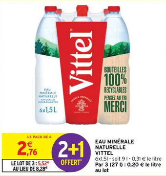 Intermarché Hyper EAU MINÉRALE NATURELLE VITTEL offre