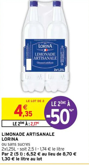 Intermarché Hyper LIMONADE ARTISANALE LORINA offre
