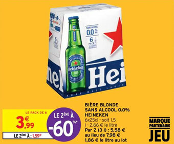 Intermarché Hyper BIÈRE BLONDE SANS ALCOOL 0.0% HEINEKEN offre