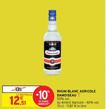 RHUM BLANC AGRICOLE DAMOISEAU