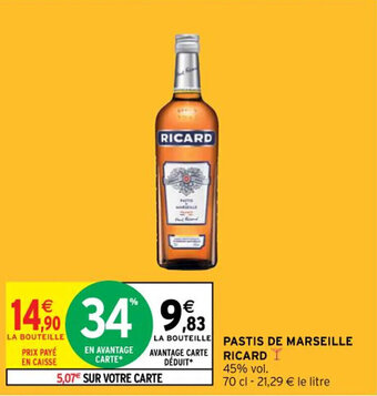 Intermarché Hyper PASTIS DE MARSEILLE RICARD offre