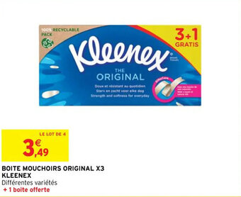 Intermarché Hyper BOITE MOUCHOIRS ORIGINAL X3 KLEENEX offre