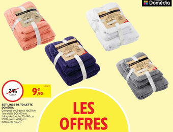 Intermarché Hyper SET LINGE DE TOILETTE DOMÉDIA offre