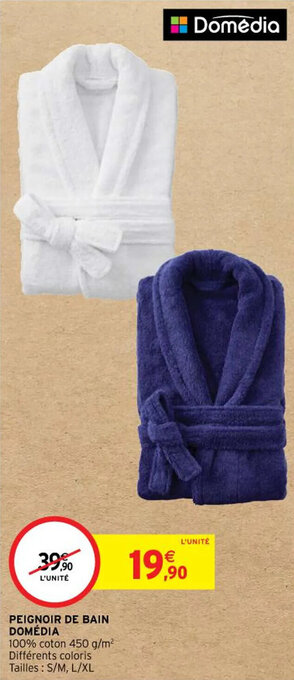 Intermarché Hyper PEIGNOIR DE BAIN DOMÉDIA offre
