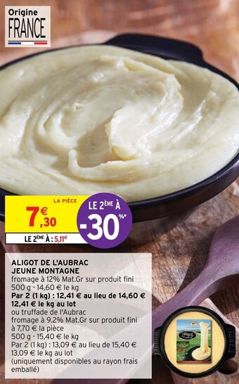 Intermarché Hyper ALIGOT DE L'AUBRAC JEUNE MONTAGNE offre